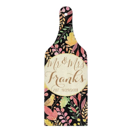 De heer en mevrouw Personalized Autumn Cutting Boa Snijplank (Voorkant)