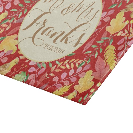 De heer en mevrouw Personalized Autumn Cutting Boa Snijplank (Hoek)