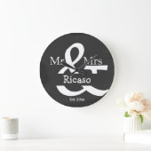 de heer en mevrouw Personalized Faux Chalkboard Grote Klok (Huis)