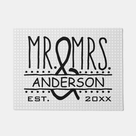 De heer en mevrouw Personalized Wedding Achternaam Deurmat (Voorkant)