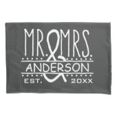 De heer en mevrouw Personalized Wedding Achternaam Kussensloop (Voorkant-Links)