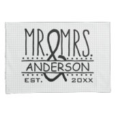 De heer en mevrouw Personalized Wedding Achternaam Kussensloop (Voorkant-Rechts)