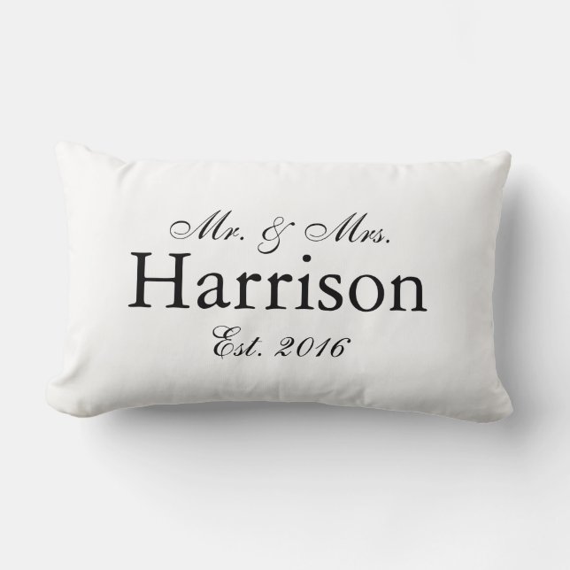 De heer en mevrouw Personalized Wedding Pillow2 Kussen (Voorkant)