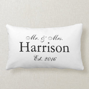 De heer en mevrouw Personalized Wedding Pillow Kussen