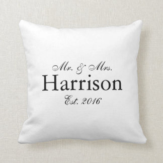 De heer en mevrouw Personalized Wedding Pillow Kussen