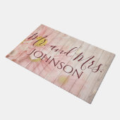 de heer en mevrouw  Pink Flowers Deurmat (Schuin)