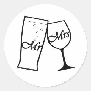 De heer en mevrouw ronde sticker