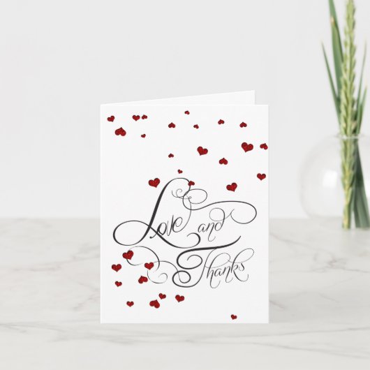 De heer en mevrouw | Ruby Heart Confetti Hartelijk Bedankkaart (Voorkant)