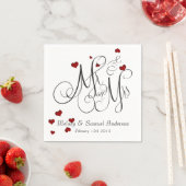 De heer en mevrouw | Ruby Heart Confetti Napkins Servet (Insitu)