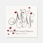 De heer en mevrouw | Ruby Heart Confetti Napkins Servet (Voorkant)