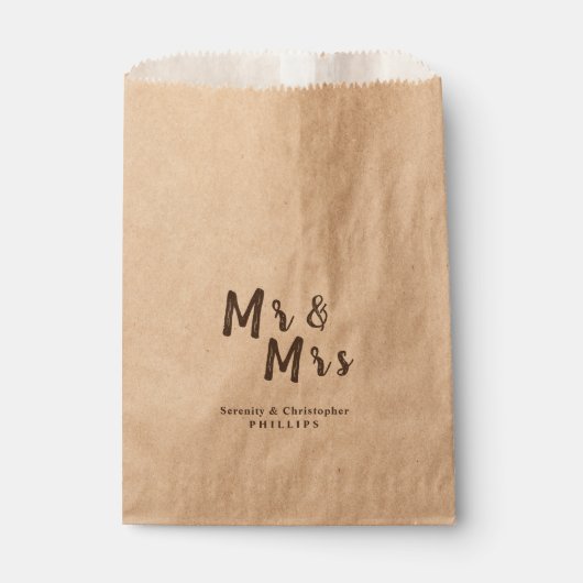 De heer en mevrouw Rustic huwelijksgunsten Bedankzakje (Voorkant)