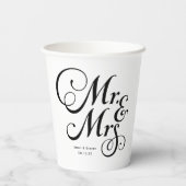 De heer en mevrouw Rustic stijl gepersonaliseerde  Papieren Bekers (Achterkant)