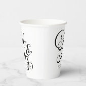 De heer en mevrouw Rustic stijl gepersonaliseerde  Papieren Bekers (Rechts)