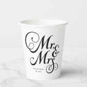 De heer en mevrouw Rustic stijl gepersonaliseerde  Papieren Bekers (Voorkant)