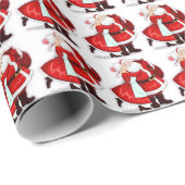 de heer en mevrouw santa claus cadeaupapier (Rol Hoek)