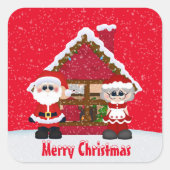 De heer en mevrouw Santa Claus Holiday sticker (Voorkant)