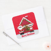 De heer en mevrouw Santa Claus Holiday sticker (Envelop)