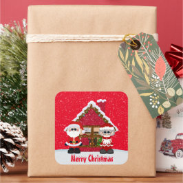 De heer en mevrouw Santa Claus Holiday sticker