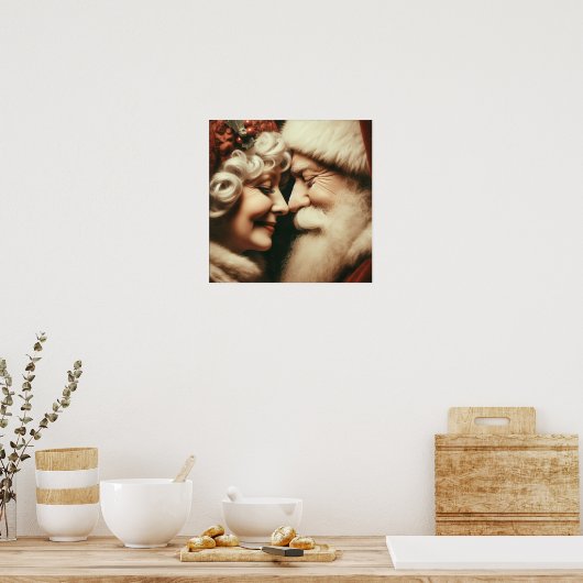 De heer en mevrouw Santa Claus Poster (Keuken)