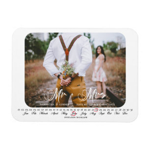 De heer en mevrouw Save the Date Infinity Calendar Magneet
