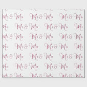 De heer en mevrouw Script Burgundy Cadeaupapier (Vlak)