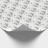 De heer en mevrouw Script Font - Wedding / Jubileu Cadeaupapier (Hoek)