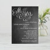 De heer en mevrouw Scroll Chalkboard Uitnodiging (Staand voorkant)