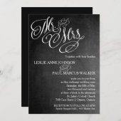 De heer en mevrouw Scroll Chalkboard Uitnodiging (Voorkant / Achterkant)