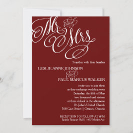 De heer en mevrouw Scroll Wedding Invitation Burgu Kaart