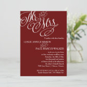 De heer en mevrouw Scroll Wedding Invitation Burgu Kaart (Staand voorkant)