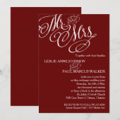 De heer en mevrouw Scroll Wedding Invitation Burgu Kaart (Voorkant / Achterkant)