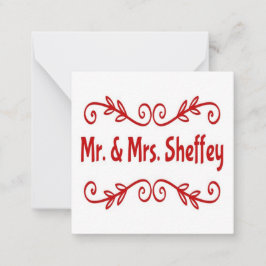 De heer en mevrouw Sheffey Notitiekaartje