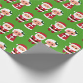 De heer en mevrouw Sinterklaas op een groene achte Cadeaupapier (Hoek)