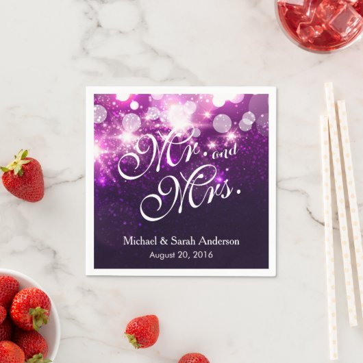 de heer en mevrouw Trendy Paars Glitter Sparkle We Servetten (Insitu)