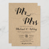 De heer en mevrouw trouwthemoquête kaart (Voorkant / Achterkant)