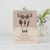 De heer en mevrouw Utensils Dinner Party Invitatio Kaart (Staand voorkant)