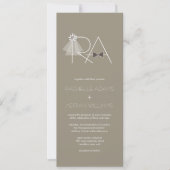 De heer en mevrouw Veil & Bow Stropdas Monogram We Kaart (Voorkant)