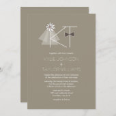 De heer en mevrouw Veil & Bow Stropdas Monogram We Kaart (Voorkant / Achterkant)