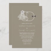 De heer en mevrouw Veil & Bow Stropdas Monogram We Kaart (Voorkant / Achterkant)