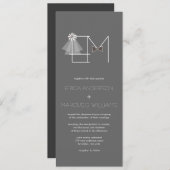 De heer en mevrouw Veil & Bow Stropdas Monogram We Kaart (Voorkant / Achterkant)