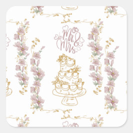 de heer en mevrouw vierkante sticker