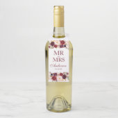De heer en mevrouw Waterverf Bourgondische Bloemen Flessenhanger (Op fles)