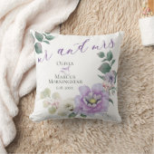 de heer en mevrouw Waterverf Lavender Peony Floral Kussen (Deken)