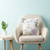 de heer en mevrouw Waterverf Lavender Peony Floral Kussen (Stoel)