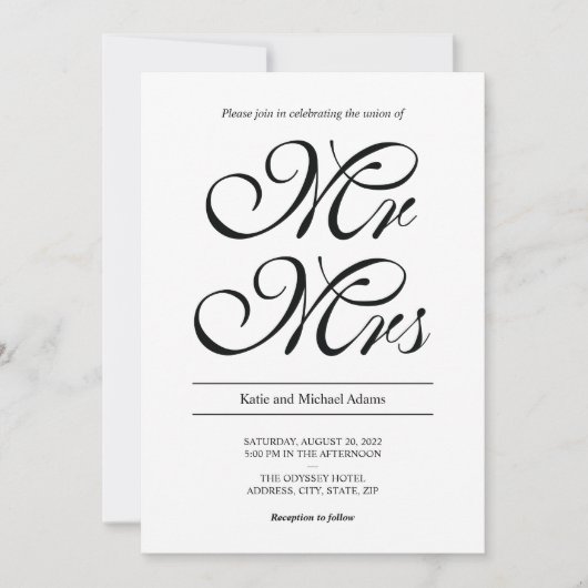 De heer en mevrouw Wedding Invitation Save The Date (Voorkant)