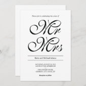 De heer en mevrouw Wedding Invitation Save The Date (Voorkant / Achterkant)