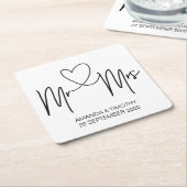 De heer en mevrouw Wedding Onderzetters Table Deco (Schuin)