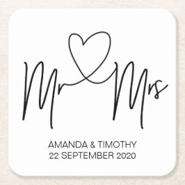 De heer en mevrouw Wedding Onderzetters Table Deco