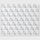 De heer en mevrouw Wedding Text Cadeaupapier (Vlak)