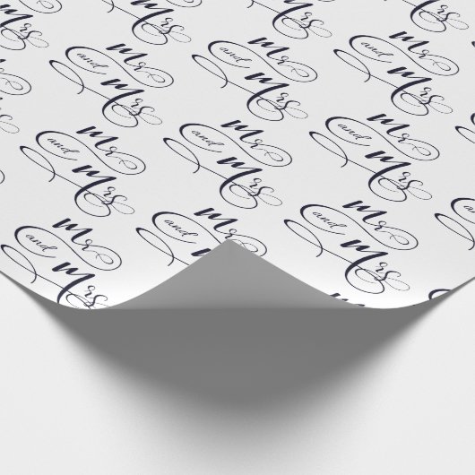 De heer en mevrouw Wedding Text Cadeaupapier (Hoek)